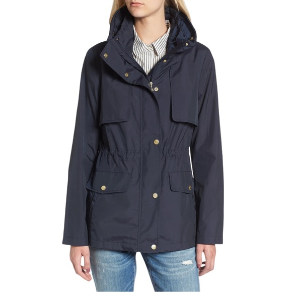 COLE HAAN Water Repellent Hooded Parka in Indigo Blue - NWT - Size Large - Picture 3 of 6